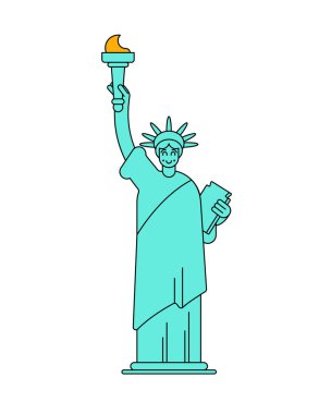 Özgürlük doğrusal stil heykeli. Dönüm noktası Amerika. ABD heykel 