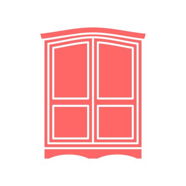 Dolap pembe simgesi. Mobilya giyim için. Vintage kabine. Eski 