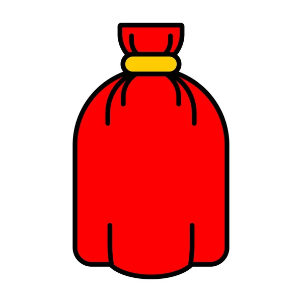 Σάντα τσάντα απομονωμένη. κόκκινο σάκο γεμάτο για δώρο — Διανυσματικό Αρχείο