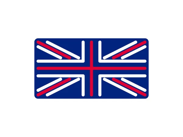 United Kingdom flag linear style. Sign Britain. National Symbol — Stock Vector