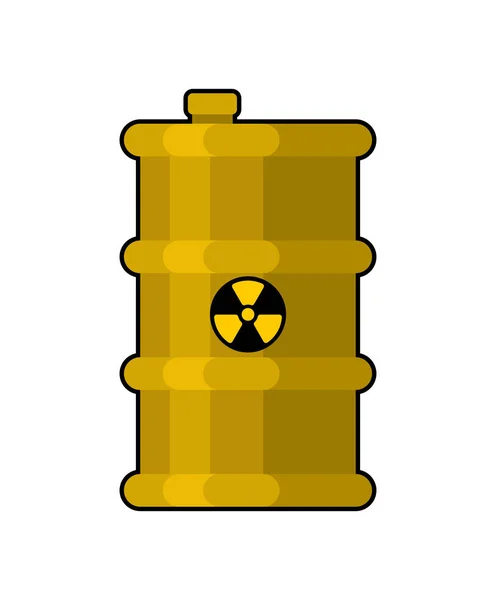 Yellow Barrel with poisonous waste. radioactive Canister with ac — Stock Vector