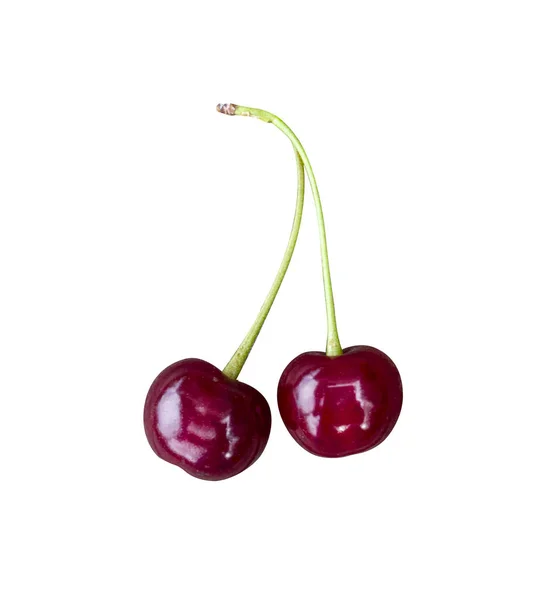 Cherry na białym tle. Czerwone jagody na białym tle — Zdjęcie stockowe
