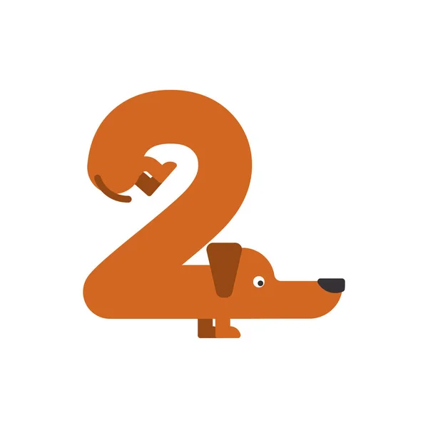 Figura 2 cão. Fonte Dachshund dois. Início animal de estimação símbolo ABC. Anim em casa — Vetor de Stock