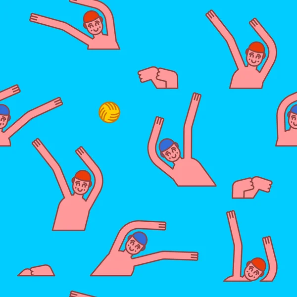 Su topu seamless modeli. Sporcular su top oynamak. Spor