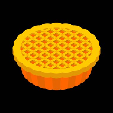 Şükran günü Pumpkin Pie izole. Vintage kek. N gıda