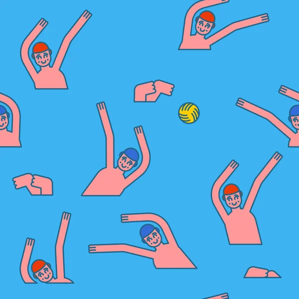 Su topu seamless modeli. Sporcular su top oynamak. Spor