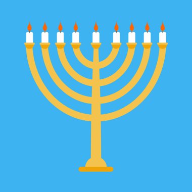 Yahudi tatil için izole Yedi Kollu Şamdan. Geleneksel dini candel