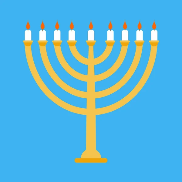Yahudi tatil için izole Yedi Kollu Şamdan. Geleneksel dini candel — Stok Vektör