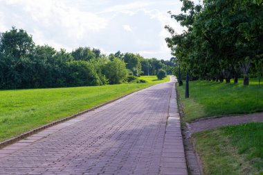 parkın içinden tuğlaları. arka plan, doğa.