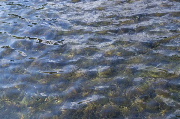 Textura del agua en la piscina de azulejos. fondo, naturaleza . — Foto de Stock