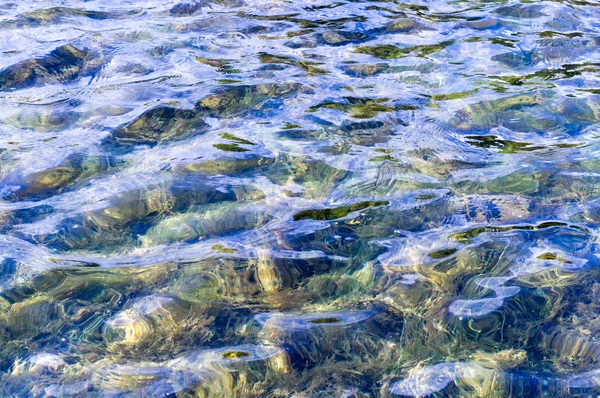 Textura del agua en la piscina de azulejos. fondo, naturaleza . — Foto de Stock