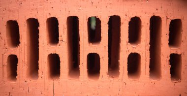 Turuncu kil tuğla yığın, yığın. doku, arka plan.