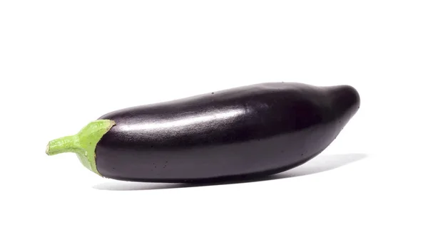 Lila Aubergine Isolerad Vit Bakgrund Vegetabiliska Objekt — Stockfoto