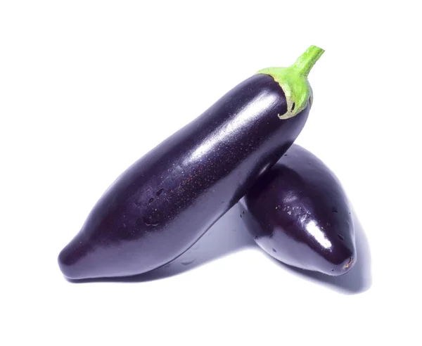 Purple Eggplants Isolated White Background Vegetable Object — Stock Photo, Image