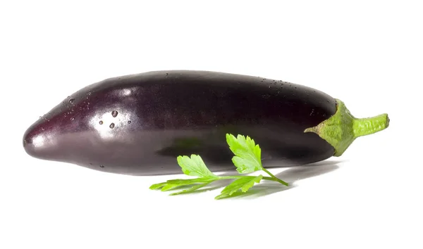 Aubergine Pourpre Isolée Sur Fond Blanc Légume Objet — Photo