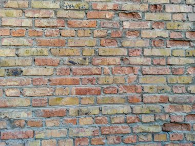 Tuğla duvar Kahverengi. Doğal arka plan. tuğla ve kil dokusu