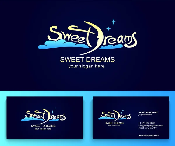 Logo Sweet Dreams. Icon Element Template Design Logos. business card template