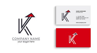 K harfi logosu ya da monogram. Kartvizit için boş. İşiniz için. Vektör işareti.