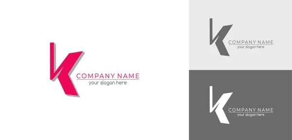 K betű logó vagy monogram. üres névjegykártya. Az üzletedhez. Vektorjel. — Stock Vector