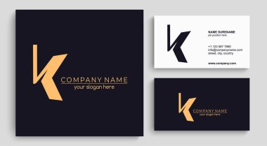 K harfi logosu ya da monogram. Kartvizit için boş. İşiniz için. Vektör işareti.