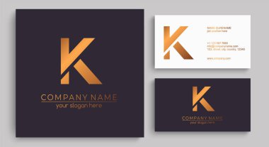 K harfi logosu ya da monogram. Kartvizit için boş. İşiniz için. Vektör işareti.