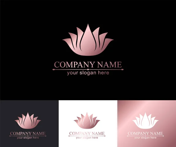Lotus Logo. Květinová ikona abstraktní design vektorové šablony vizitka. Ikona Lotus Spa. Logo pro lázně, masáž, kosmetický salon, jóga, kosmetika, hotel, móda. — Stockový vektor