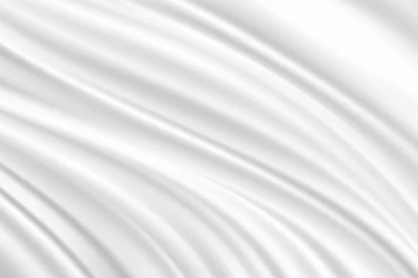 Абстрактная белая ткань. Свадебный серый и жемчужный фон. Роскошная атласная и шелковая текстура. Мягкие волны фона . — стоковое фото
