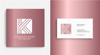 K harfi logosu ya da monogram. Kartvizit için boş. İşiniz için. Vektör işareti.