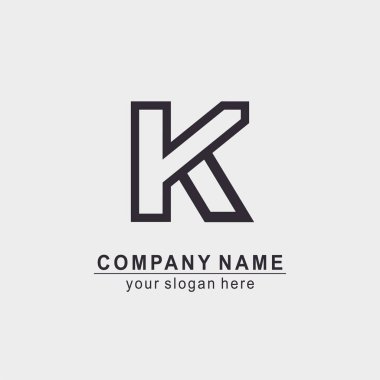 K harfi logosu ya da monogram. Kartvizit için boş. İşiniz için. Vektör işareti.