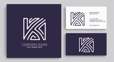 K harfi logosu ya da monogram. Kartvizit için boş. İşiniz için. Vektör işareti.