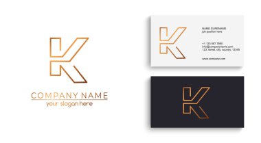 K harfi logosu ya da monogram. Kartvizit için boş. İşiniz için. Vektör işareti.