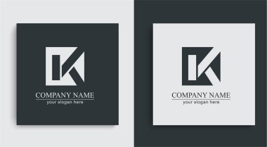 K harfi logosu ya da monogram. Kartvizit için boş. İşiniz için. Vektör işareti.