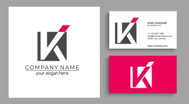 K harfi logosu ya da monogram. Kartvizit için boş. İşiniz için. Vektör işareti.