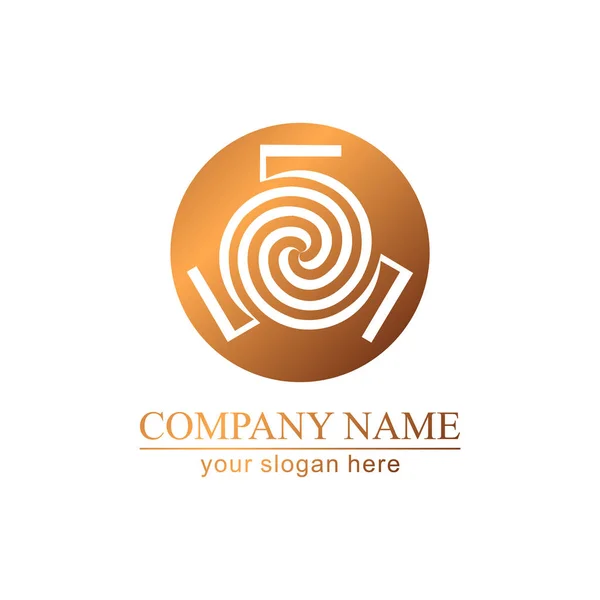 Letter 5, 555 logo icon design template elements. Elegant rich logo. Letter logo — Stock Vector