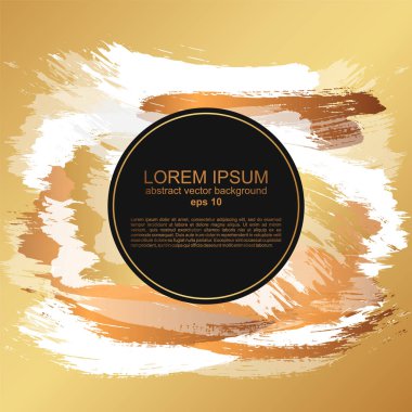 Hassas pastel arka plan. Altın çerçeveli, soyut fırça darbeleri. Düğün ve güzellik salonu için lüks arka plan ve çerçeve.