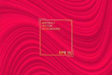 Kırmızı arka plan. Bir kumaş veya sıvı dalganın soyut çizimi. Tasarım için arka plan. Vektör lüks ipek ve dalga dokusu.