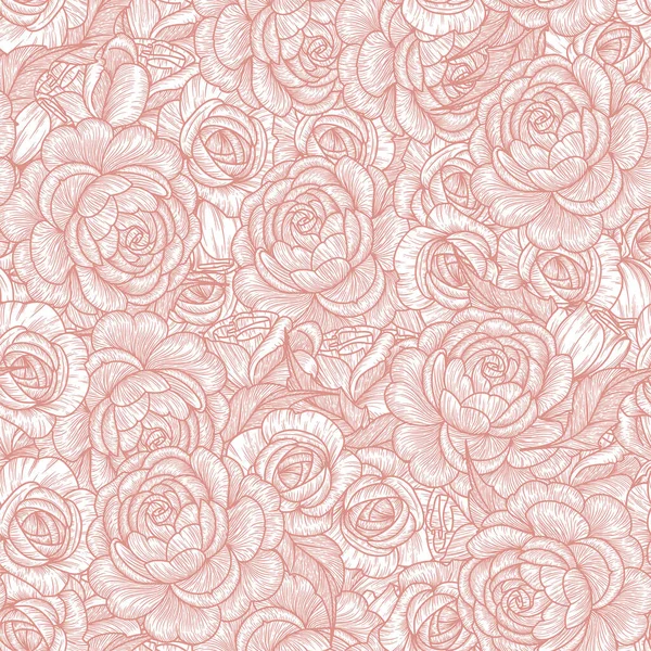 Бесшовный Рисунок Розами Романтическое Прошлое Текстура Ткани — стоковый вектор