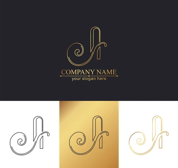 Ein Buchstabenmonogramm Elegantes Luxus Logo Kalligrafischer Stil Corporate Identity Und — Stockvektor