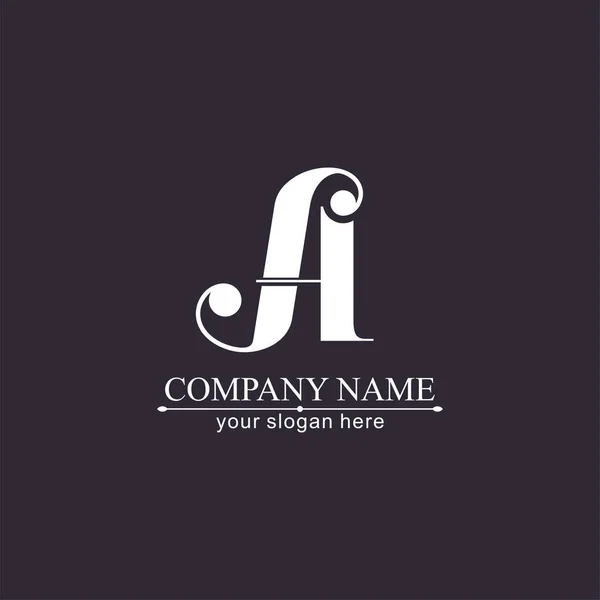 A letter monogram. Elegant luxury logo. Calligraphic style. Corporate identity and personal logo. Vector design. Luxurious linear creative monogram.