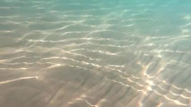 Clear Water Underwater Background Sandy Sea Bottom — Stock Video