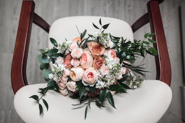 Wedding flowers on the chair