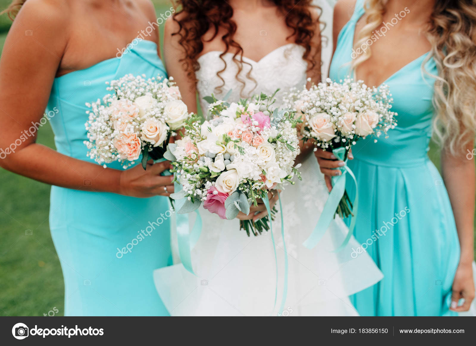 bride and two bridesmaids