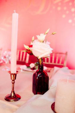 Düğün dekor. kahverengi şişe küçük buket