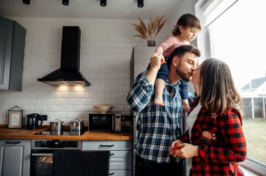 Family at home on the weekend