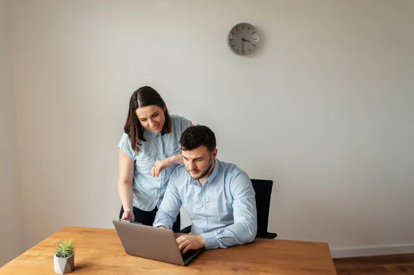 Young office workers.Picture on a white background