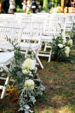 Outdoor wedding ceremony in the summer