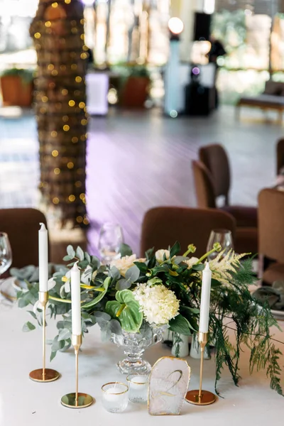 Outdoor festive banquet with flower decor