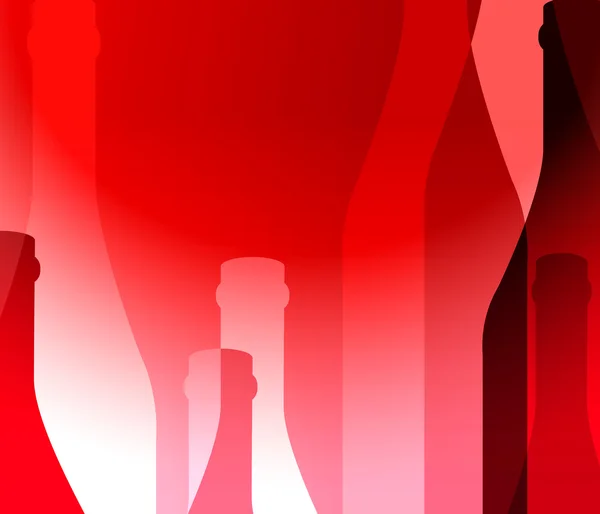 Κόκκινο φόντο με μπουκάλια — Διανυσματικό Αρχείο