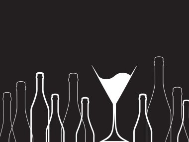 Siyah arka plan şişe vektör