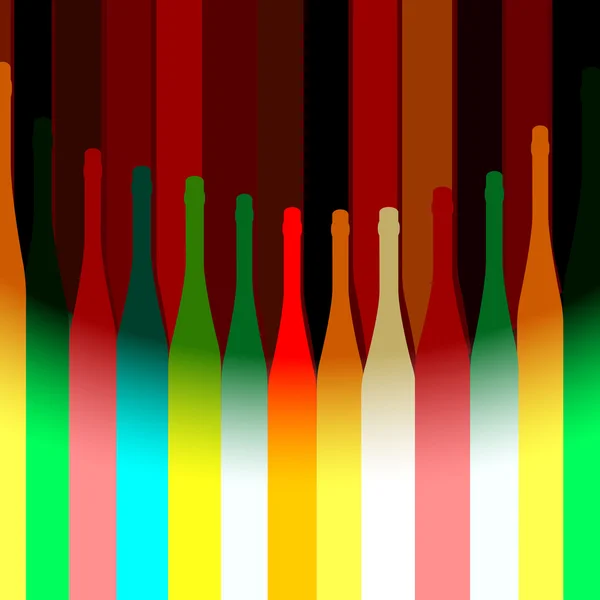 Fondo de color con botellas vector — Archivo Imágenes Vectoriales